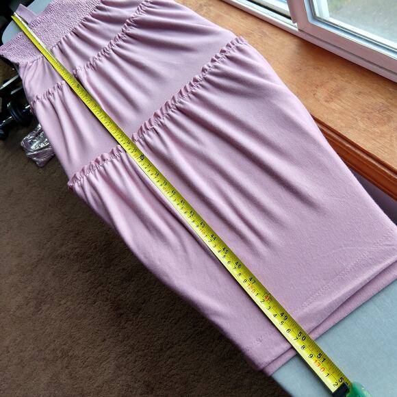 1X Zenana Smocked Tiered Midi Dress Lt Navy Blue Plus sized comfort brand new - Picture 12 of 14